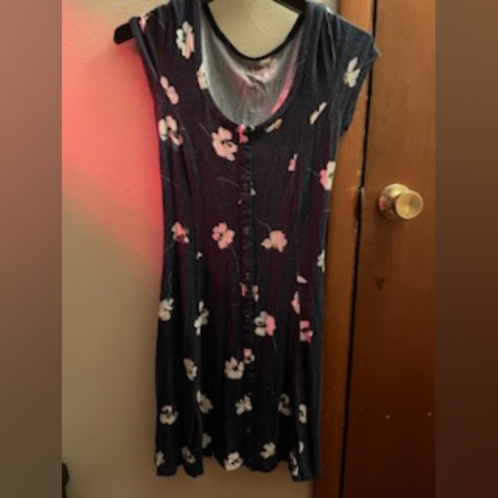 SO women's size small skater dress blue with white flowers